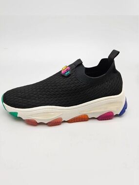 KURT GEIGER Black/Comb Lettie Rainbow-Insert Knitted
Trainers